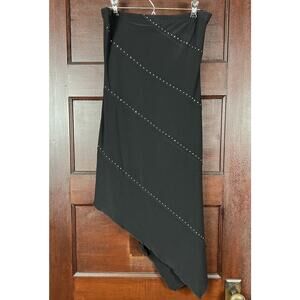 Vintage 90s Taboo Black Skirt Asymmetrical Hem Hoco Gems Large Whimsigoth NWT